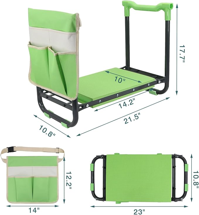 Foldable Garden Kneeler and Seat,Portable Kneeler Stool - Heavy Duty Gardening Bench, Durable Garden Stool, Comfortable EVA Foam Cushion - Ideal for Women's Gardening, Camping...
