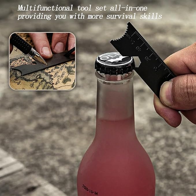 2-Pack Portable Outdoor Magnesium Fire Starter Kit with Handcrafted Wooden Handle - Reusable Camping Fire Igniter Stick for Outdoor Camping, Hiking, and Survival