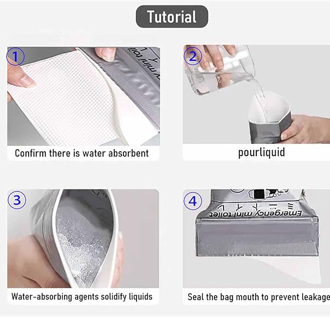 Portable Mobile Toilet 20 Packs of 700 ml Disposable Urine Bags, Home Travel, Outdoor Camping Traffic jam Portable Urine Bag Motion Sickness Vomit Storage Bag Men and Women Universal Pee Bag