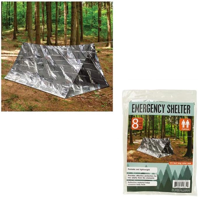 2 Pack - Emergency Survival Shelter Tent | 2 Person Thermal Shelter | All Weather Tube Tent | Reflective Material| Lightweight | Waterproof Camping Gear