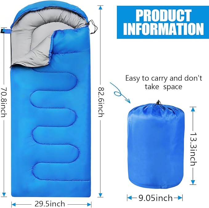OBTANIM Sleeping Bags Portable Waterproof Camping Sleeping Bag for Adults Kids 4 Seasons Cold Weather or Warm Backpacking Hiking Mountaineering Indoor Outdoor Use