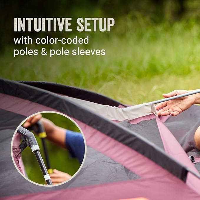 Coleman Skylodge 10-Person Family Tent Weatherproof XL Tent with Rainfly & Room Divider Fits 4 Queen-Sized Airbeds Made of PFAS-Free Materials