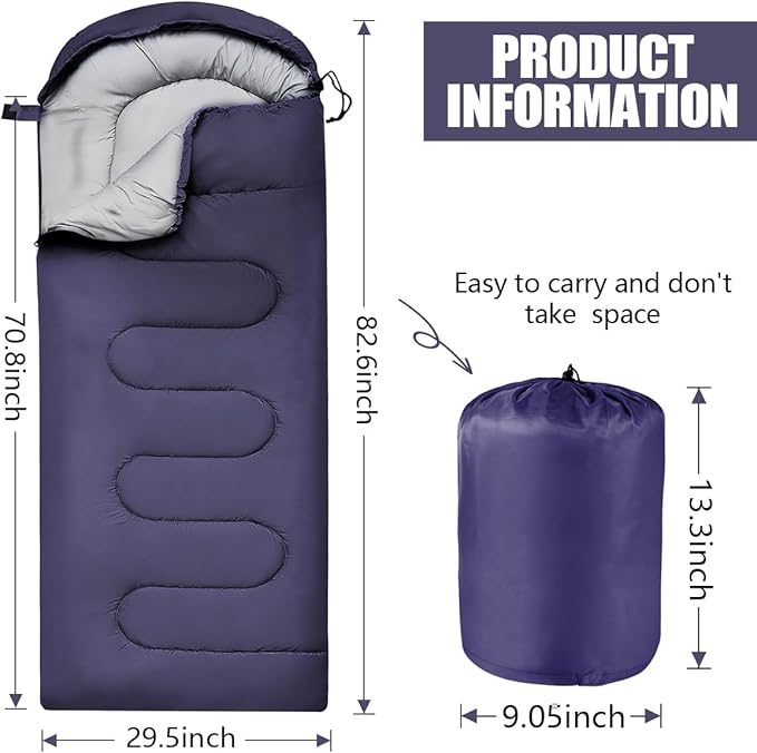 OBTANIM Sleeping Bags Portable Waterproof Camping Sleeping Bag for Adults Kids 4 Seasons Cold Weather or Warm Backpacking Hiking Mountaineering Indoor Outdoor Use