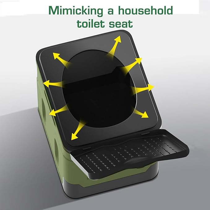 Portable Camping Toilet Water-Proof, Foldable, & Supports up to 700lbs (Army Green, 10.6 * 11.8 * 11.8 INCH)