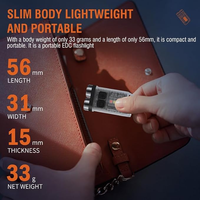 Mini Flashlight, 900 High Lumen Keychain EDC Flashlight, Super Bright Pocket USB Rechargeable Small Tactical Handheld LED Flash Light with Magnetic Waterproof for Camping, Hiking, Emergencies