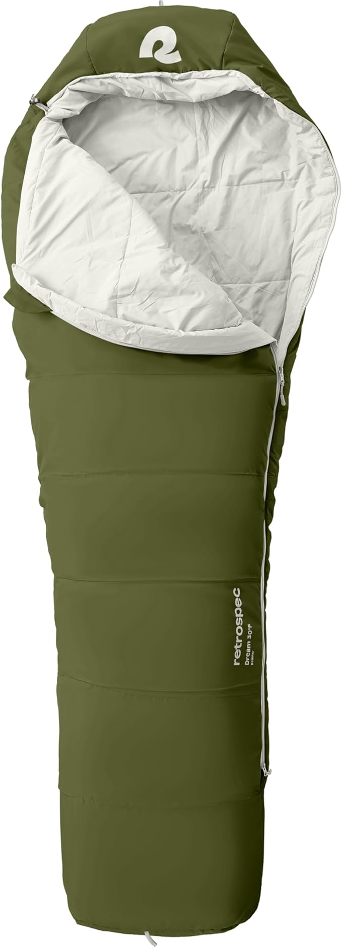 Retrospec Dream Mummy Sleeping Bag - 30°F Camping & Travel Essential Gear with Water - Resistant Shell & Synthetic Fill - Zippered Pocket & Stuff Sack