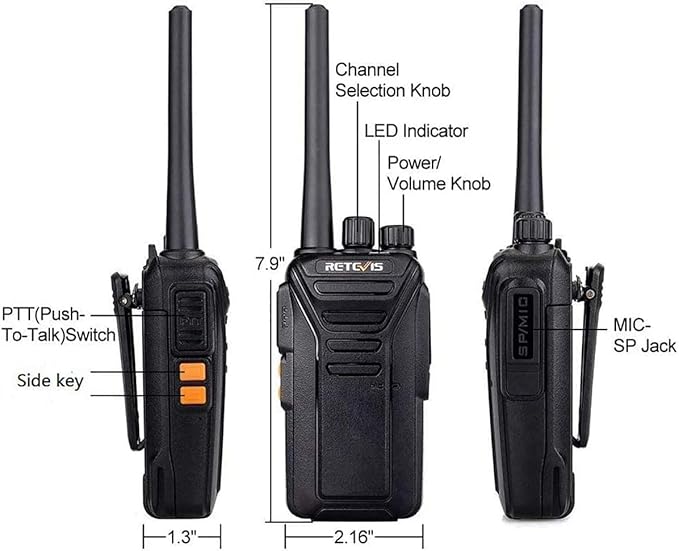 Retevis RT27 Walkie Talkies for Adults,2 Way Radios Rechargeable,VOX,Easy Operation,Durable,Two Way Radio for Family Hiking Camping Road Trip(2 Pack)