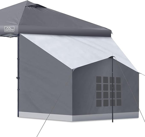 KAMPKEEPER Side Tent,Camping Tent for 10' x 10' Pop Up Canopy, Easy Set Up Gazebo,Compatible with 10' Wide Canopy Tents(Grey)