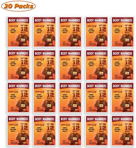 MR.ICE 7/14/20/40 Packs Body Warmers Large Pads for Women Men Kids, with Adhesive Backing Gives 12 Hours Warm (5.1" x 3.7"), Big Heat Sticker for Camping Hiking