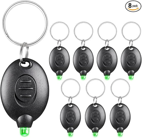 8 Pack Ultra Bright Green Light Keychain Flashlight, Mini Green LED Keychain Flashlight, Green Keychain Flashlight for Night Observation