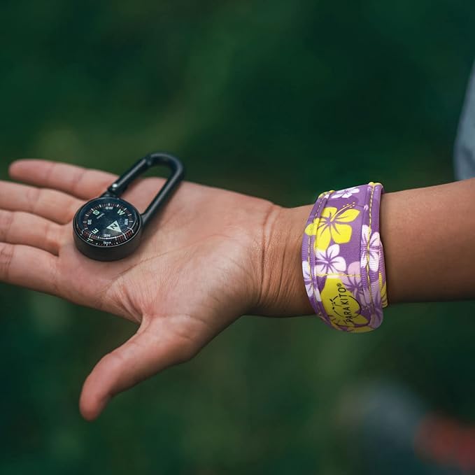 PARA'KITO Bug & Mosquito Bracelets for Kids | Mosquito Spray Alternative | Waterproof, Outdoor Insect Wristband w/Natural Essential Oils | Hiking, Trekking & Camping Accessories (Purple Hawaii)