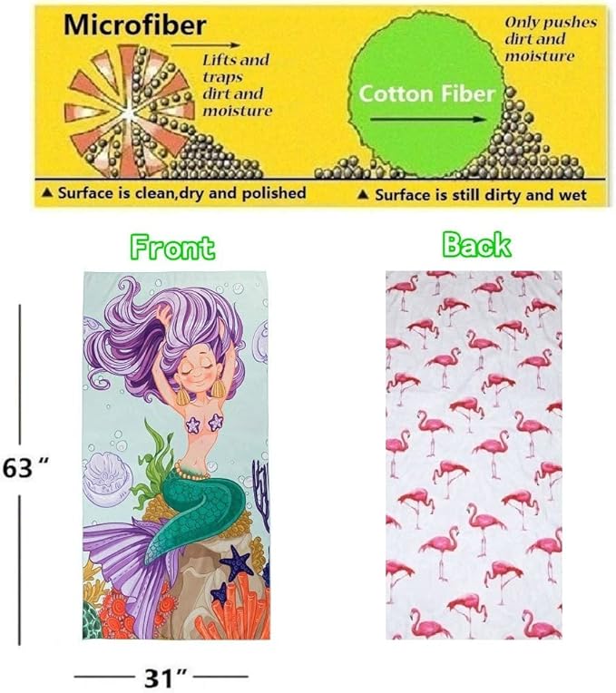 HAOKUN Beach Towel Mircrofiber Sand Free Pool Beach Towels-Super Absorbent Thin Lighweigh Novelty Cactus Beach Towel for Kids Girls Women Men Adults