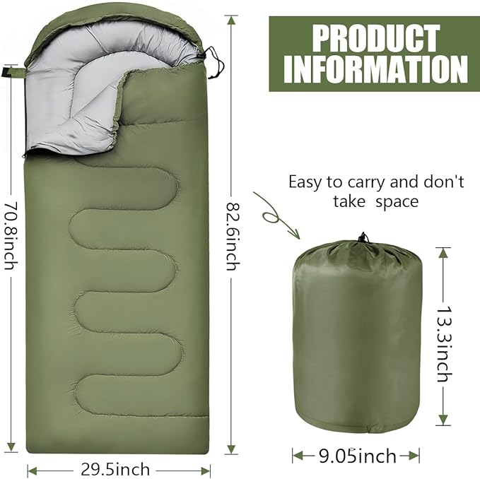 OBTANIM Sleeping Bags Portable Waterproof Camping Sleeping Bag for Adults Kids 4 Seasons Cold Weather or Warm Backpacking Hiking Mountaineering Indoor Outdoor Use