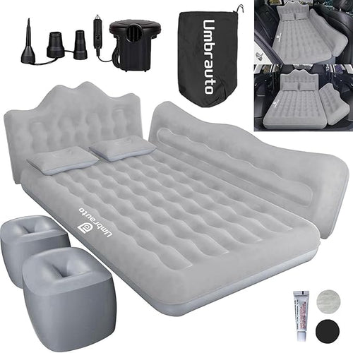 Umbrauto Truck Air Mattress Back Seat| Inflatable Car Camping Mattress Bed for Back Seat, SUV Blow Up Rear Seat Sleeping AirBed for Van Travel with Pump & Pillows