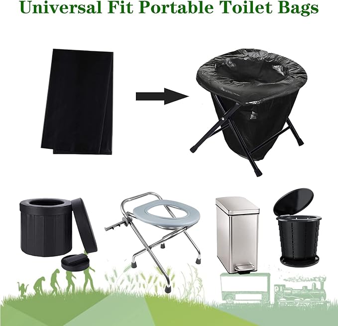 108 Portable Toilet Bags, 8 Gallon Biodegradable Camping Toilet Bags for Portable Potty, Thickened Compostable Toilet Waste Bags for 5 Gallon Bucket Trash Can Bin Liner RV Toilet Camping Car Outdoor