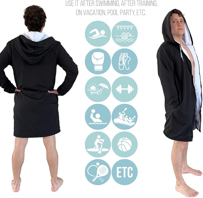 MACAR sport TOWEL swimming parka, waterproof fabric on the outside, dry jacket for kids and adults