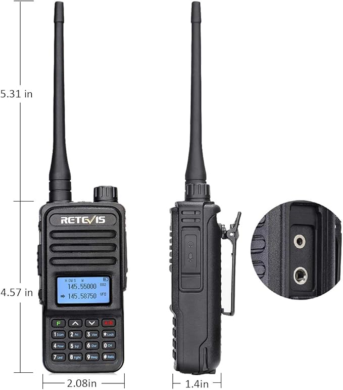 Retevis RT85 Ham Radios Long Range,Rechargeable Walkie Talkies,High Power,Built in VFO,DTMF,VOX,Emergency Alarm,Flashlight,Dual Band Radio for Family Survival Gear Camping Hunting (2 Pack)