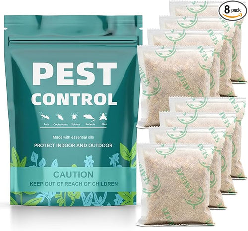Pest Control Pouches, Rodent Repellent, Indoor Mice Repellent, Repel Mice,Mouse,Rats,Ant,Roach,Spider,Moths& Other Pest,Mouse Repellent Pouches,Safe for Kids & Pets,Pest Repellent-8 Pouches