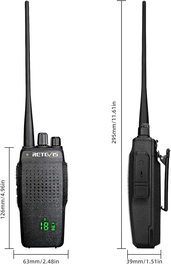 Retevis RT26 Walkie Talkie for Adults Long Range,Walkie Talkies with Shoulder Mic, Shockproof, Professional Two Way Radio with 3000mAh Rechargeable Battery for Security Vehicle Hunting (2 Pack)