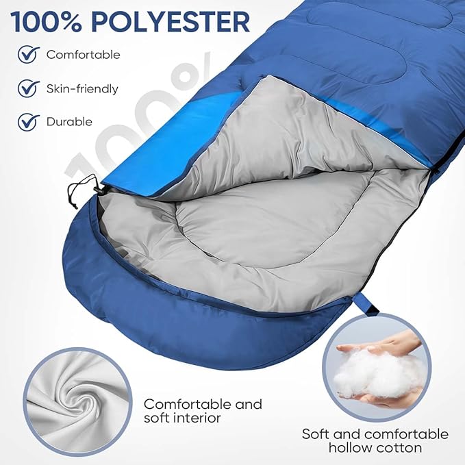 OBTANIM Sleeping Bags Portable Waterproof Camping Sleeping Bag for Adults Kids 4 Seasons Cold Weather or Warm Backpacking Hiking Mountaineering Indoor Outdoor Use
