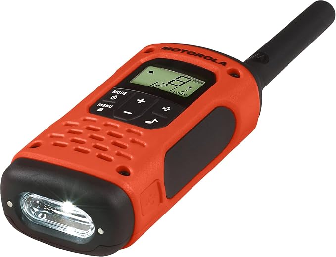 Motorola Solutions, Portable FRS, T605_H2O, Talkabout, Two-Way Radios, Emergency Preparedness, Rechargeable, 22 Channel, 35 Mile, Orange W/Black, 2 Pack