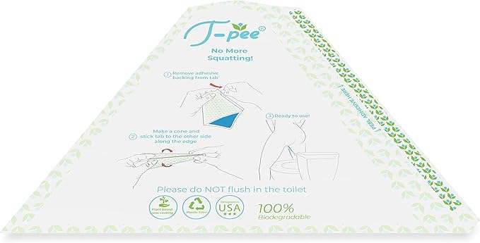 10 Portable Disposable Single Use Female Urine Funnels -Perfect at Airports, While Camping, for Doctor's Visits, in Public Restrooms, at Music Festivals & Anywhere in Between - Pack of 10