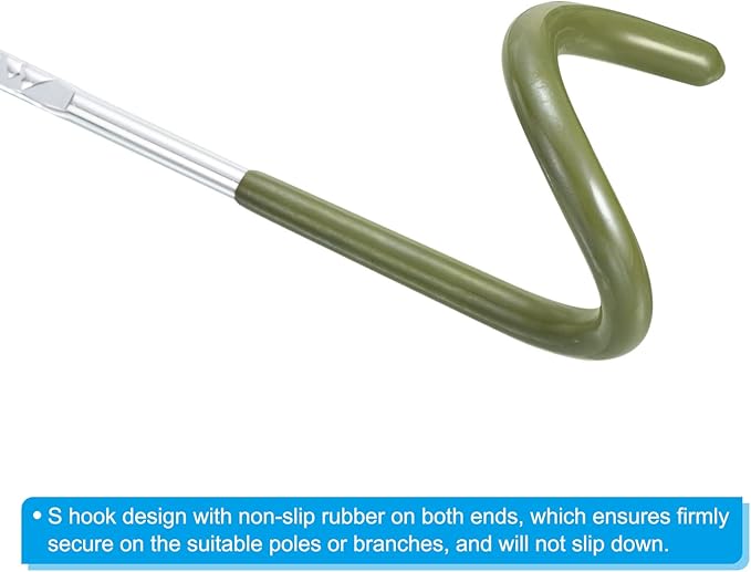 PATIKIL Camping Lantern Hook Hanger, 4 Pack Camping Equipment Tent Lamp Hook Pole Hanger for Outdoor Hiking, Olive Green