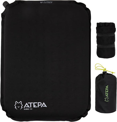 ATEPA Inflatable Stadium Seat Cushion, Self-Inflating Memory Foam Stadium Seats Camping Accessories Chair Pad for Outdoor Airplane Travel Bleacher Patio Backpacking