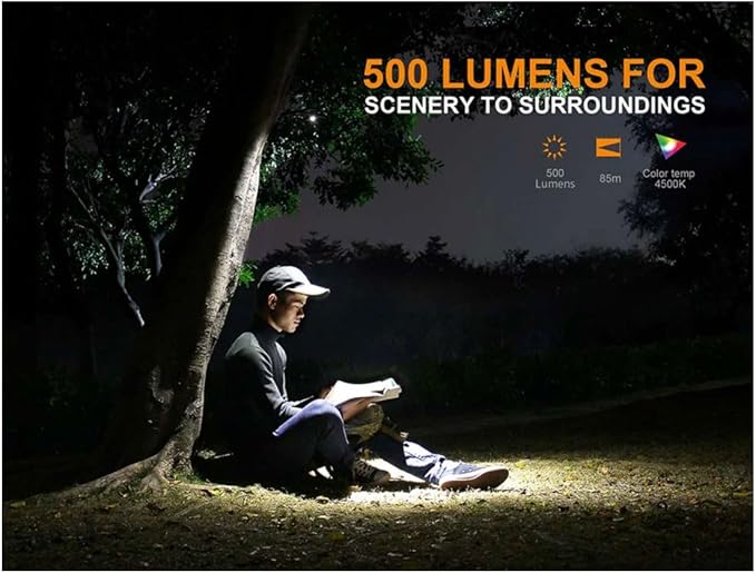 Fenix Flashlights, LD Series LED Flashlight, Model 15R, Right Angled Rechargeable, 500 Lumens, Black