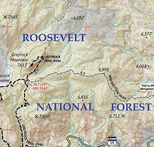 Outdoor Trail Maps Poudre Canyon - Colorado Topographic Hiking Map (2020)