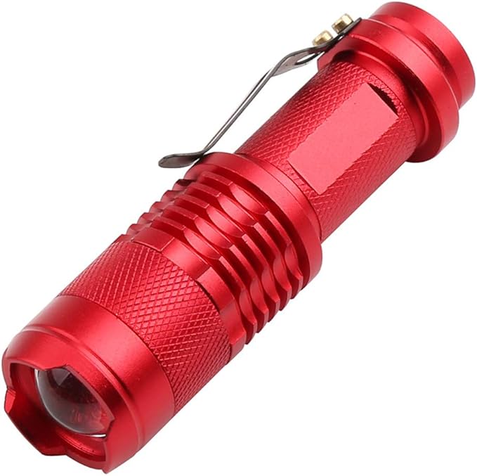 (Pack of 2 Red LED Flashlight, 3 Modes Red Flashlight, Red Light Flashlight Red LED Red Light Torch for Astronomy, Aviation, Night Observation-2PCS