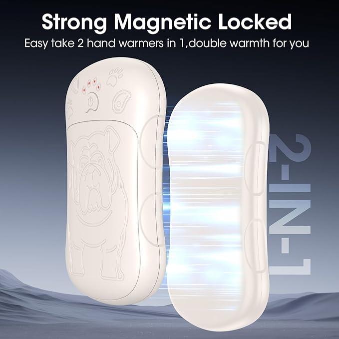 OLV Hand Warmers Rechargeable 2 Pack Strong Magnetic 18Hrs Longer Heating Portable Pocket-Sized Hand Warmer 6000mAh USB Hot Heater Birthday Gifts for Men Women Camping,Golf,Hunting,Travel Essentials
