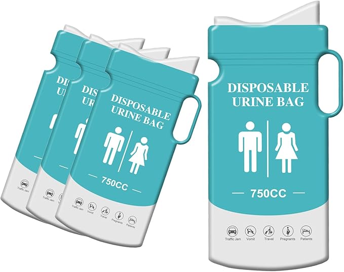 Disposable Urine Bags Pee Bags Unisex Urine Bag Vomit Bag for Outdoor Travel Urinal Toilet Traffic Jam Emergency Portable Car for Men Women Kids Children Patient 4PCS