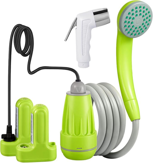 KEDSUM Portable Shower, Portable Camp Shower Pump with Rechargeable Battery, Portable Shower for Camping, Portable Outdoor Shower Head for Camping, Hiking, Traveling(+ Handheld Sprayer)