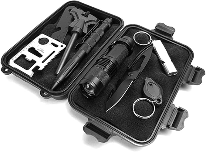 DGZZI Small Outdoor Waterproof Airtight Shockproof Plastic Survival Container Carry Box with 2 U-Shape Buckle 135x80x40mm Black Storage Case