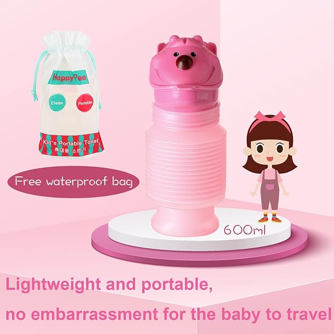 Scalable Emergency Urinal, 600ml Portable Toilet for Car, Portable Mini Outdoor Camping Travel Shrinkable Personal Mobile Toilet Potty Pee Bottle for Kids Adult