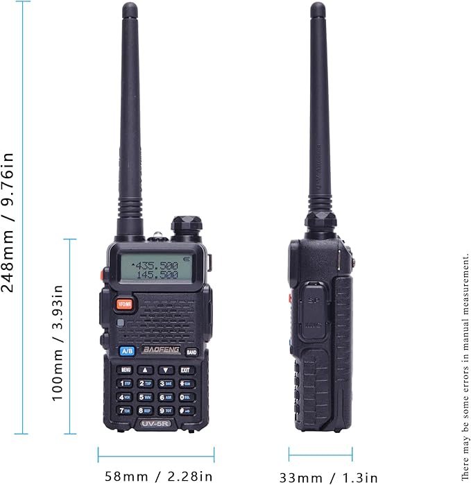 BAOFENG UV-5R 8W Ham Radio Handheld 2 Way Radio Long Range Dual Band VHF UHF Rechargeable Amateur Portable Walkie Talkie for Adults Hiking Hunting Camping Skiing Trip, Chirp Compatible