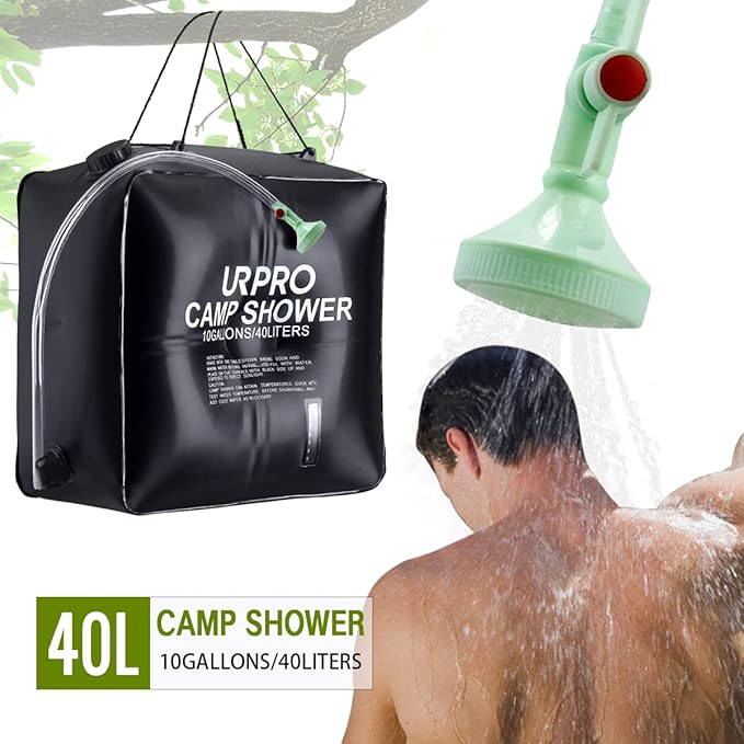 10 gallons/40L Solar Shower Bag Heating Camping Outdoor Temperature Hot Water 45°C Hiking Climbing Beach
