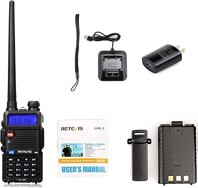 Retevis RT-5R Dual Band Two Way Radios Long Range, High Power 128CH LCD Walkie Talkies for Adults, 2 Way Radio for Hunting, Camping (2 Pack)