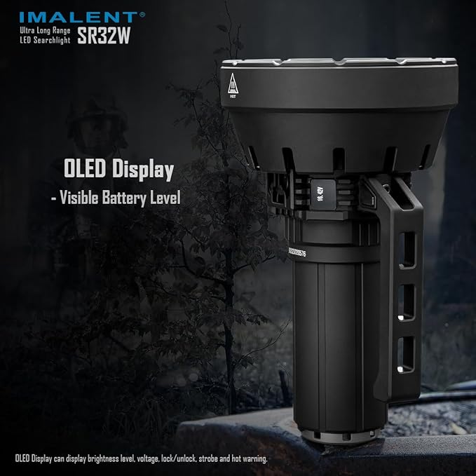 IMALENT SR32 LED Flashlight Rechargeable 120,000 Lumens, 2080 Meters Throw Super Bright Flash Light with OLED Display, Type C Fast Charge High Lumen Searchlight for Outdoor, Hunting and Emergency
