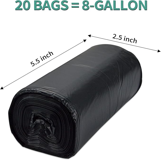 80/60/20 Portable Camping Toilet Bags 100% Compostable 8 Gallon Use with 5 Gallon Bucket Toilet, Camp Toilet Waste Bags, Disposable Biodegradable Poop Bags for Outdoor Camping
