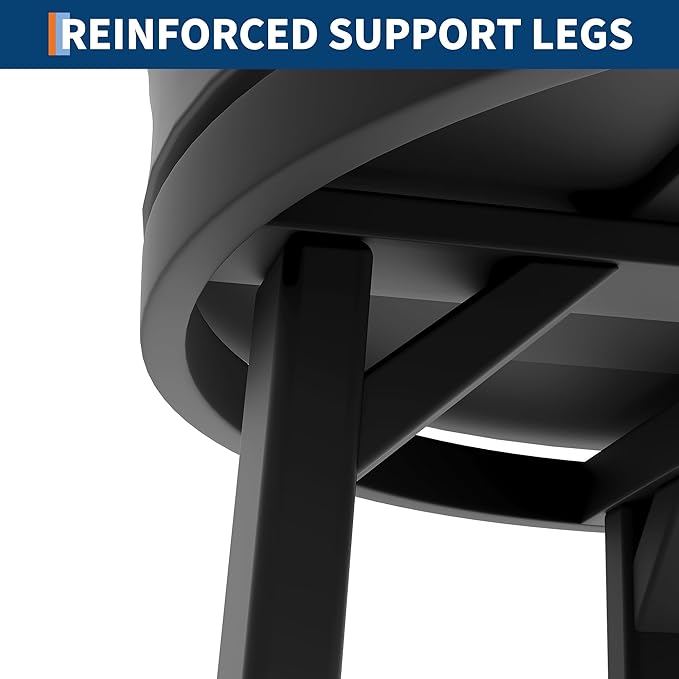 IDEALHOUSE 30'' Swivel Bar Stools Set of 2 with Footrest, Modern Counter Height Barstools with PU Leather Upholstered and Metal Frame, Backless Round Bar Stools for Kitchen Island, Brown