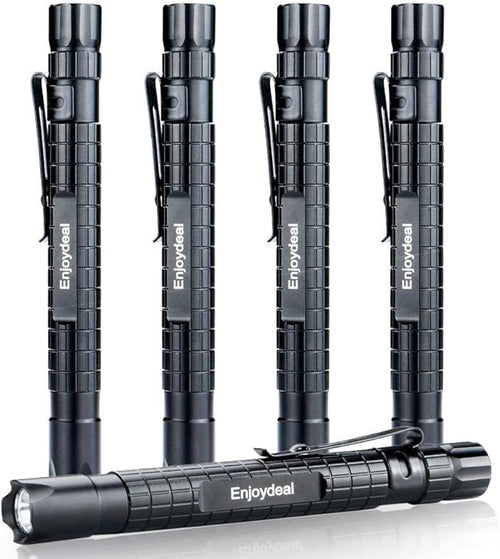 5PCS LED Pen Light Flashlight Ultra Slim 1000LM Penlight Waterproof Pocket Flashlight for Indoor Outdoor Inspection Work Repair and Emergency 5.5inch