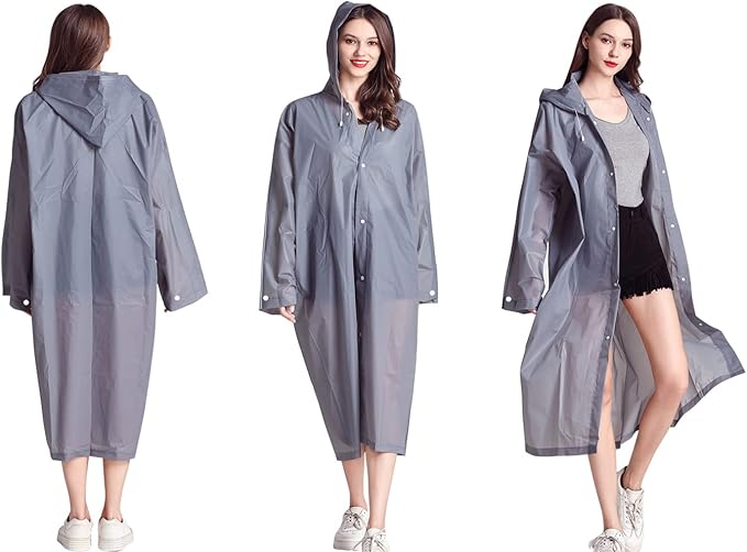 Rain Ponchos Raincoats for Adults Women Men, Reusable 2 Pack Rain Jacket Coats with Hood for Family Disney Camping Hiking