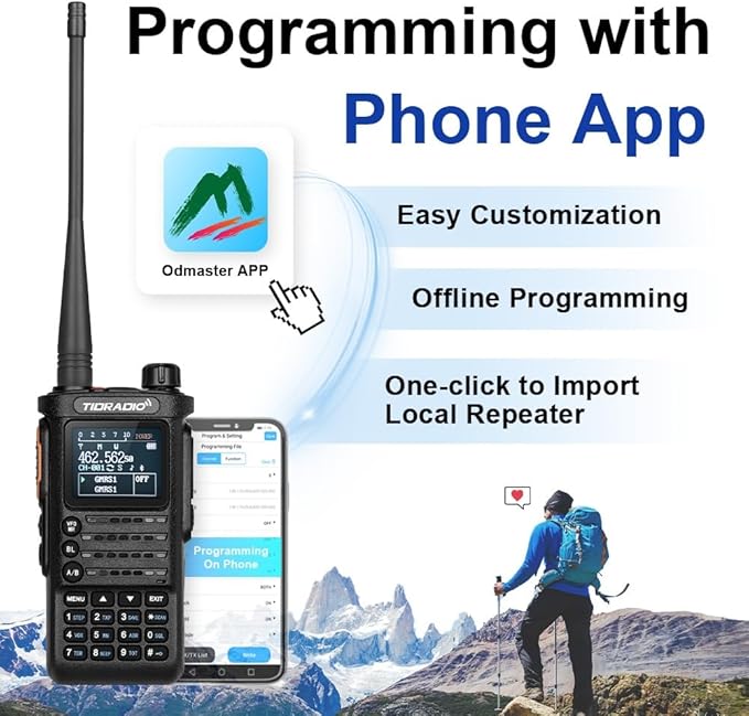 (2nd Gen) TIDRADIO TD-H8 GMRS Radio 2-Way Radio,APP Programmable,GMRS Repeater Capable,Long Range Walkie Talkies with Rechargeable USB-C 2500mAh Battery & TD-771 Antenna,DTMF,VOX,NOAA Weather (2Pack)