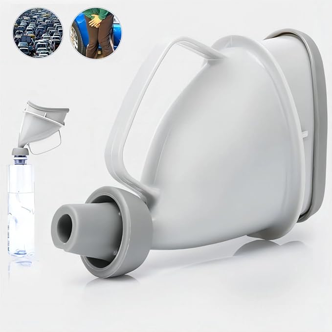 Unisex Urination Device Travel Emergency Toilet, Urinal Device with Tube and Handle, Travel Pee Bottle for Men and Women, Urinal Funnel Pee Funnel Women Pee Cup Stand Up for Outdoor, Camping