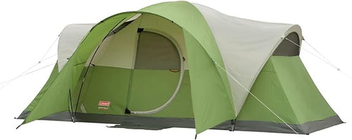 Coleman Montana 8P Family Tent with Waterproof Rainfly & Expandable Carry Bag Spacious Tent Fits 3 Queen Airbeds Sets Up in 15 Minutes
