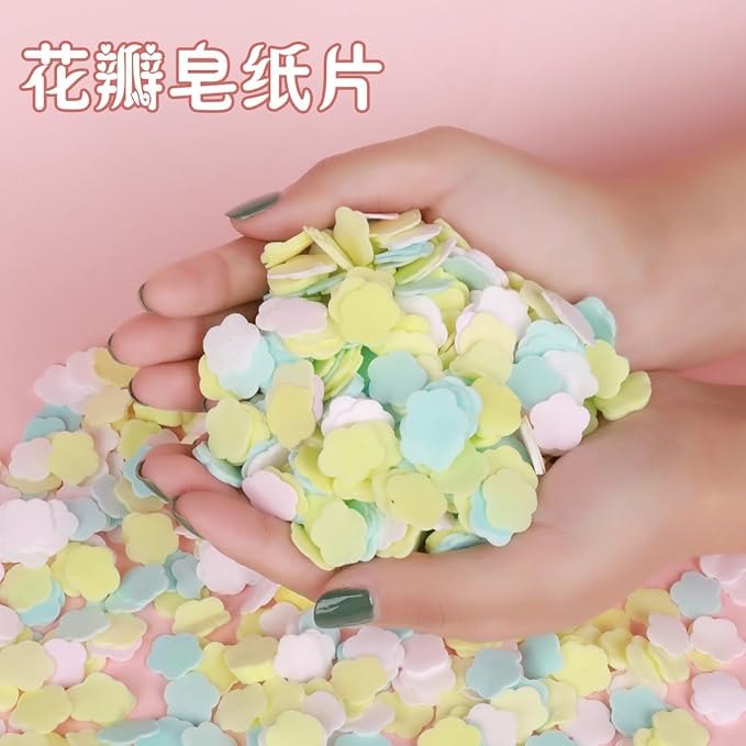 1000 Sheets Colorful Portable Disposable Paper Soap Portable Travel Hiking Washing Hand Bath Toiletry Paper Soap Sheets Portable Gentle Soap Papers for Soap Fragrance Hand Wash