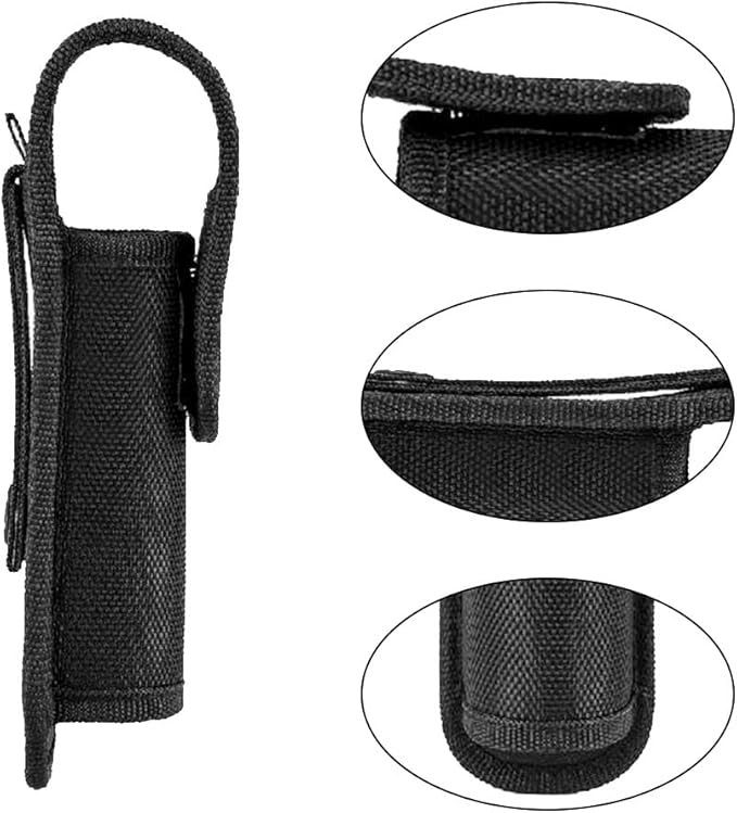 Flashlight Holster, Nylon Flashlight Pouch Waterproof Torch Carry Case for Camping Hiking Emergency