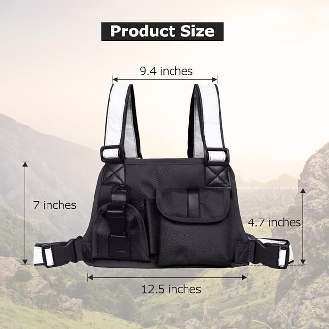 Hunting Radio Chest Harness Chest Pocket- Universal Talkie Talkie Holder Vest for Outdoor Hiking Camping Rescuing Mountaineer